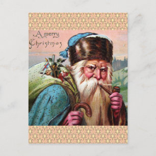 Blue Robe Santa Claus Rauchen Pipe - Weihnachten