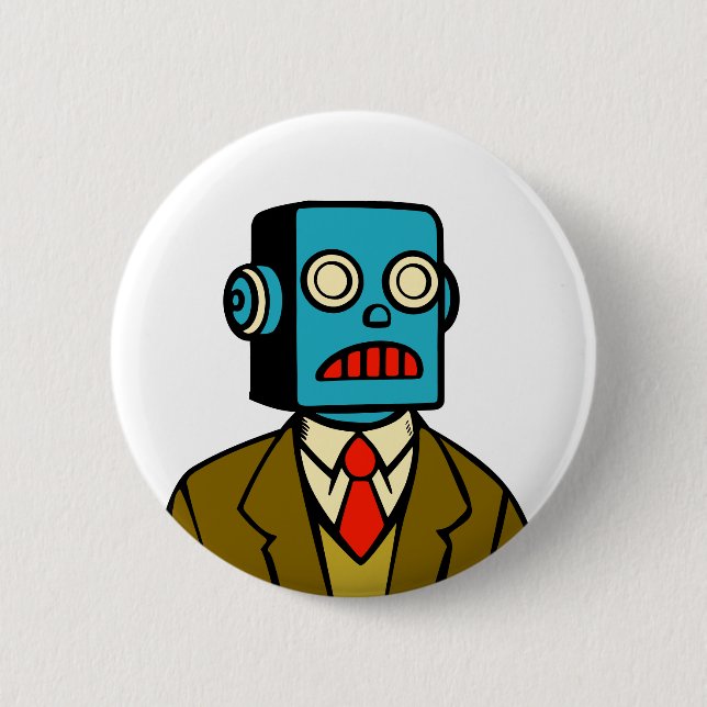 Blue Robot Button (Vorderseite)