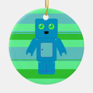 Blue Robot Keramikornament