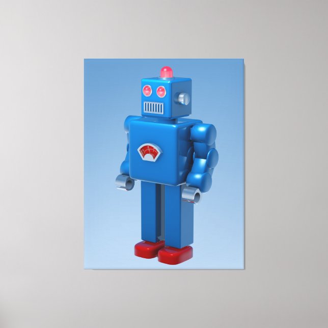 Blue Robot Leinwanddruck (Vorderseite)