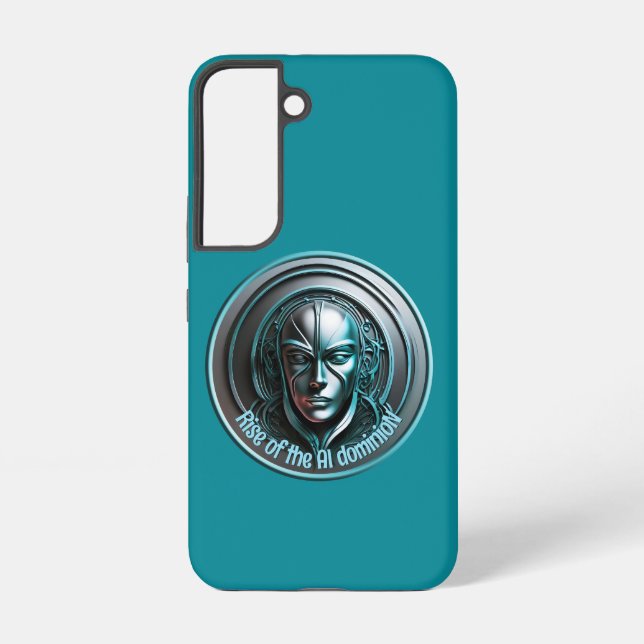 Blue Robot Mask - Aufstieg der AI dominioN Samsung Galaxy Hülle (Rückseite)