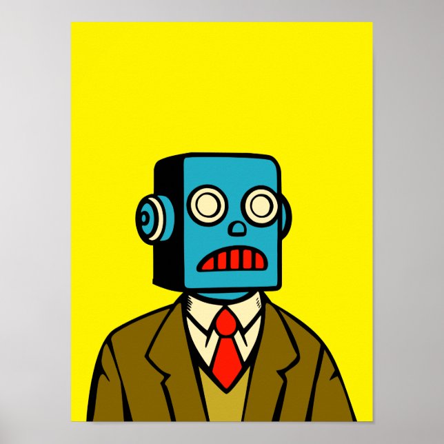 Blue Robot Poster (Vorne)