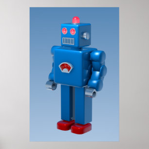 Blue Robot Poster