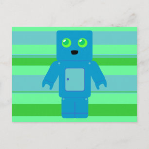 Blue Robot Postkarte