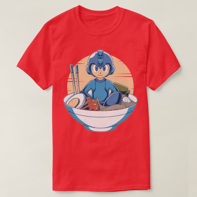 Blue Robot Ramen T-Shirt (Design vorne)