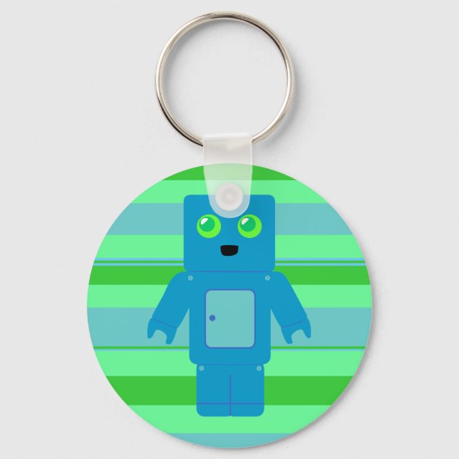 Blue Robot Schlüsselanhänger (Vorderseite)