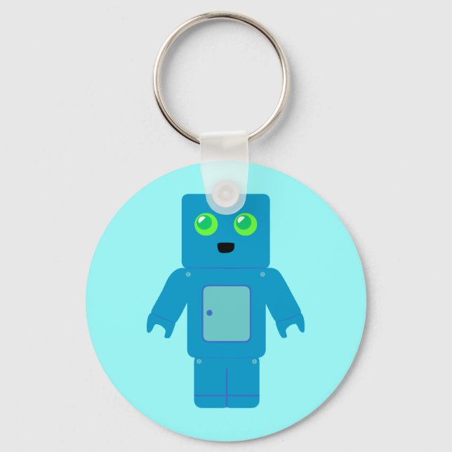 Blue Robot Schlüsselanhänger (Vorderseite)