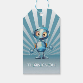Blue Robot Thema Birthday Vielen Dank Geschenkanhänger