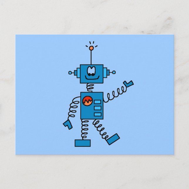 Blue Robot Tshirts und Geschenke Postkarte (Vorderseite)
