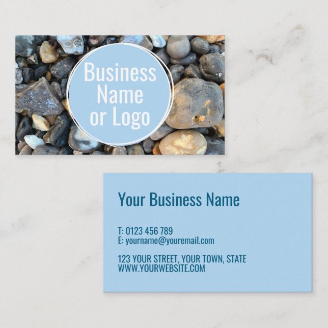 Blue Rock Nature Themed Business Card Visitenkarte (Vorne/Hinten)