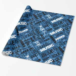 Blue Rock Pop R & B - Whitepaper zum Ablesen von M Geschenkpapier
