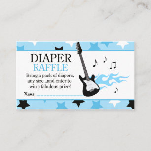 Blue Rock Star Baby Shower Windel-Raffle Begleitkarte