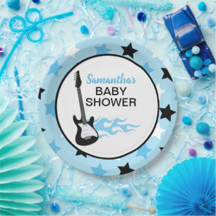 Blue Rock Star Gitarre Rock-a-Bye Rocker Rockstar Pappteller