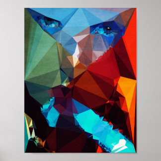 Blue Rocket - Kubistika von Boris Draschoff Poster