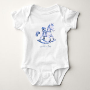 Blue Rocking Horse Baby Bodysuit Baby Strampler