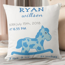 Blue Rocking Horse Baby Boy Birth Stats