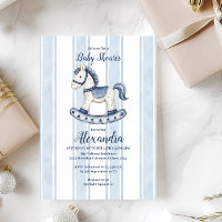 Blue Rocking Horse Baby Dusche