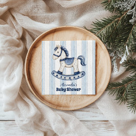 Blue Rocking Horse Baby Dusche Serviette