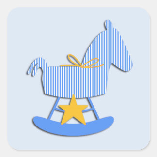 Blue Rocking Horse Baby Sticker