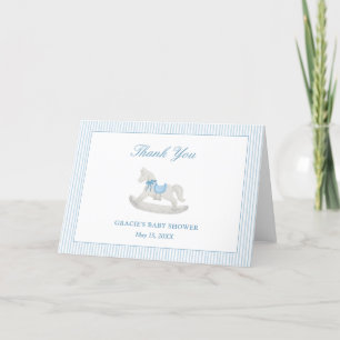 Blue Rocking Horse Boy Baby Dusche Vielen Dank für Dankeskarte