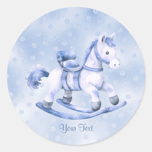 Blue Rocking Horse Sticker (Vorderseite)