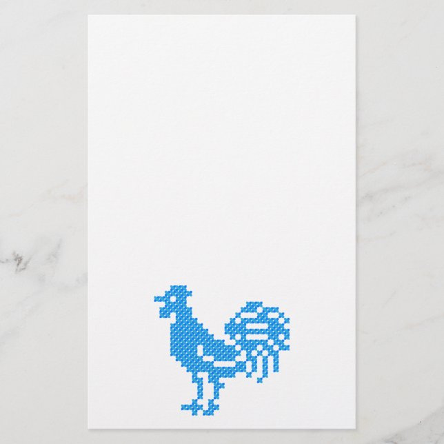 Blue Rooster Briefpapier (Vorderseite)