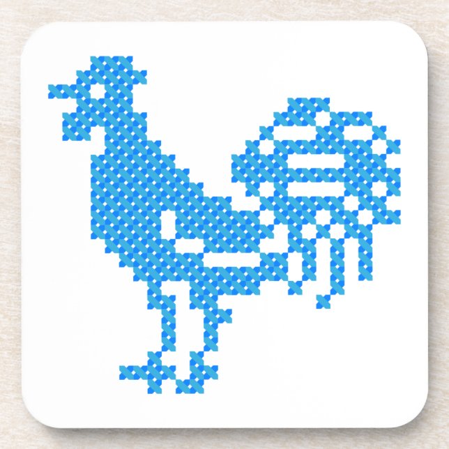 Blue Rooster Getränkeuntersetzer (Vorderseite)