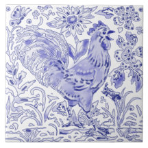 Blue Rooster Hühnerinsekt Bauernhof Rustikale Kuns