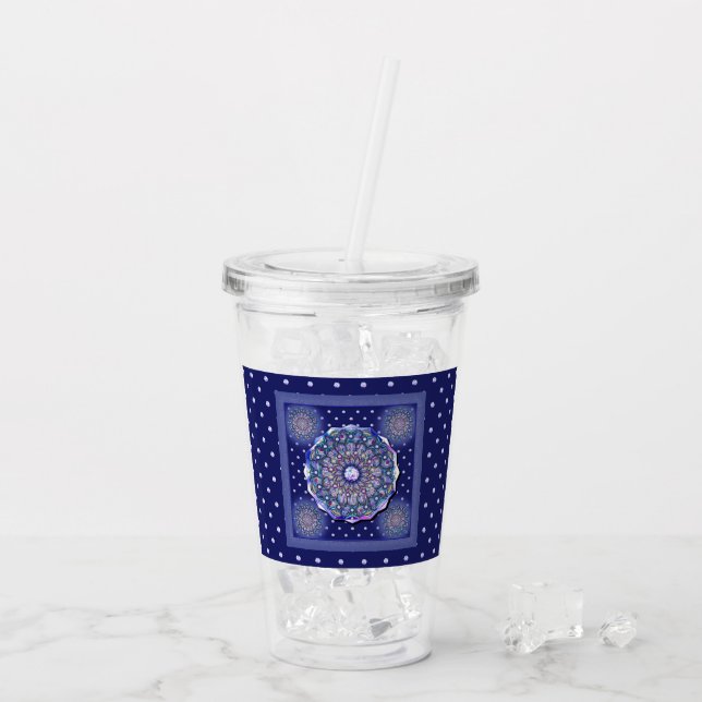 Blue Rosace Acryltrinkbecher (Rückseite Ice)