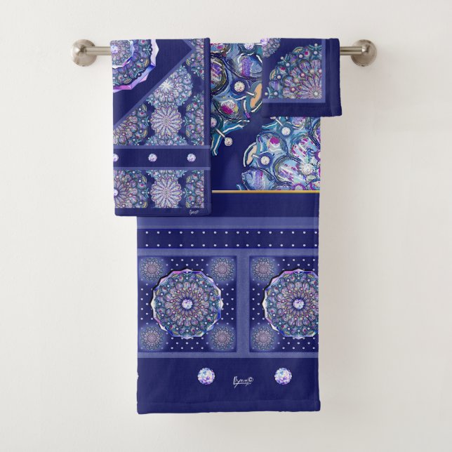 Blue Rosace Badhandtuch Set (Insitu)