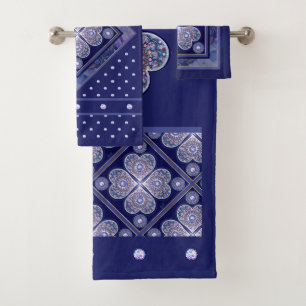 Blue Rosace Badhandtuch Set