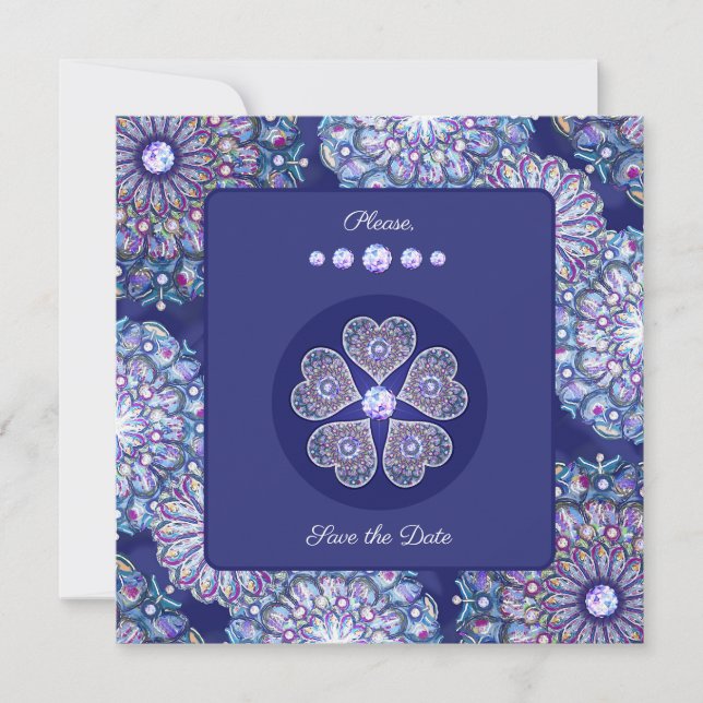 Blue Rosace Feiertagskarte (Vorderseite)