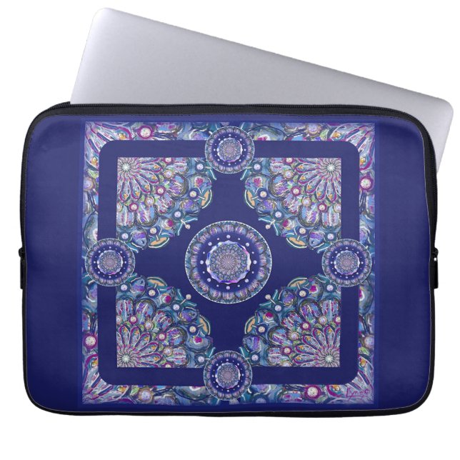 Blue Rosace Laptopschutzhülle (Vorderseite)