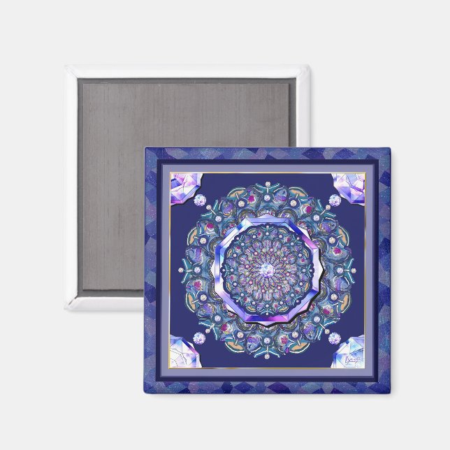 Blue Rosace Magnet (Vorderseite/Rückseite)