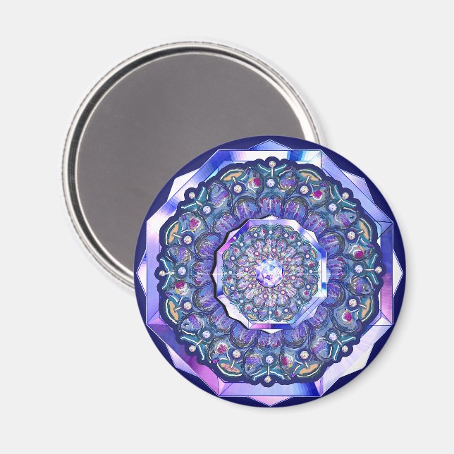 Blue Rosace Magnet (Vorderseite/Rückseite)