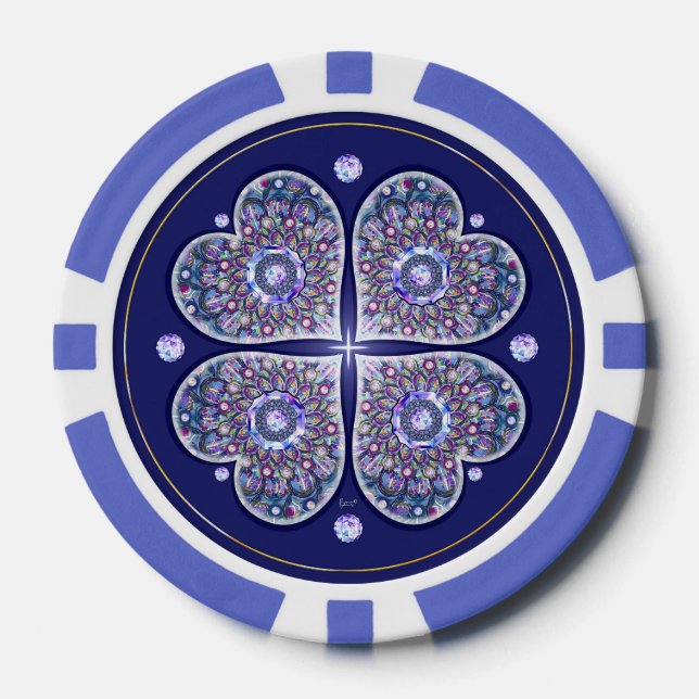 Blue Rosace Pokerchips (Vorderseite)