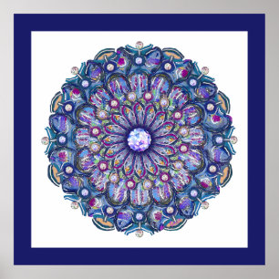 Blue Rosace Poster