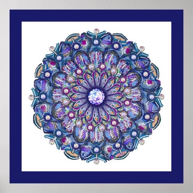 Blue Rosace Poster (Vorne)