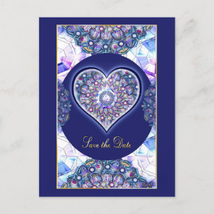 Blue Rosace Postkarte