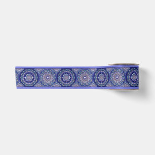 Blue Rosace Satinband