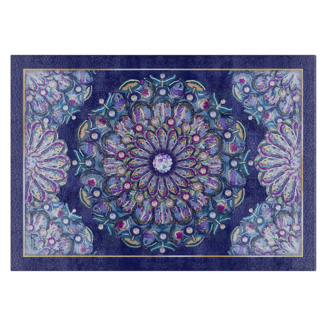 Blue Rosace Schneidebrett (Vorderseite)