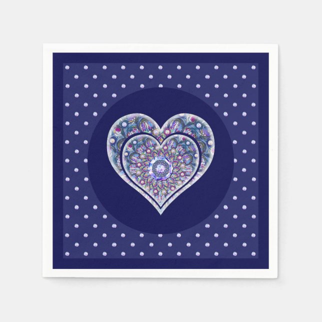 Blue Rosace Serviette (Vorderseite)