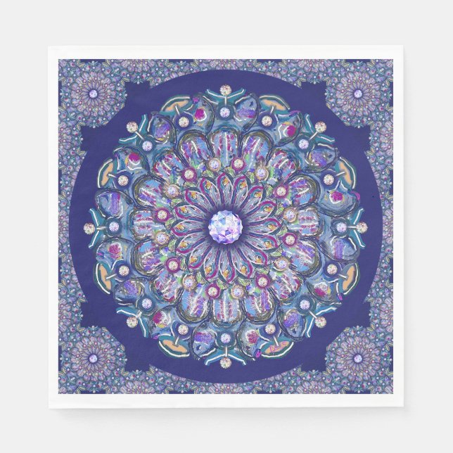 Blue Rosace Serviette (Vorderseite)