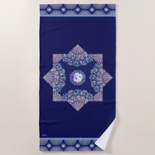 Blue Rosace Strandtuch (Vorderseite)