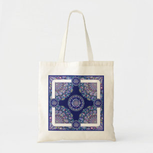 Blue Rosace Tragetasche