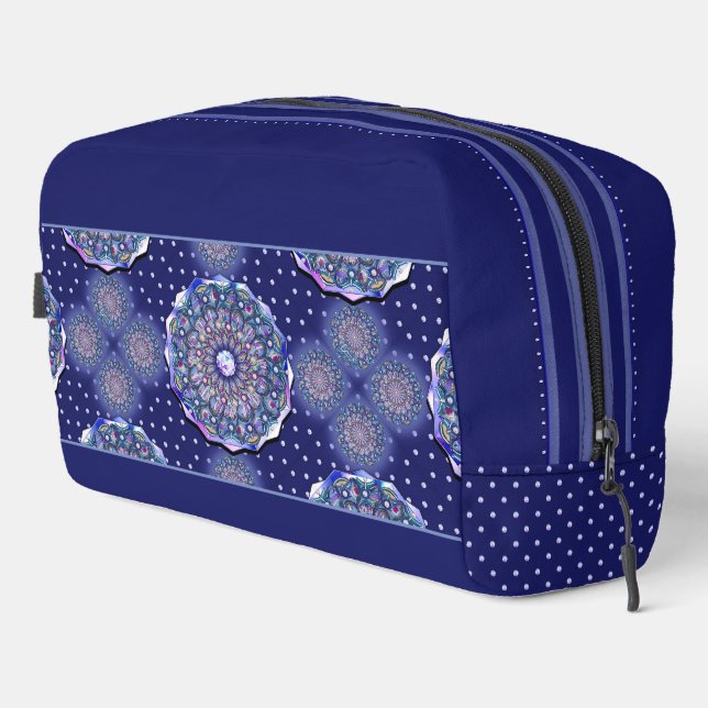 Blue Rosace Waschbeutel (Rechte Ecke)