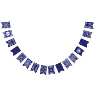 Blue Rosace Wimpelkette