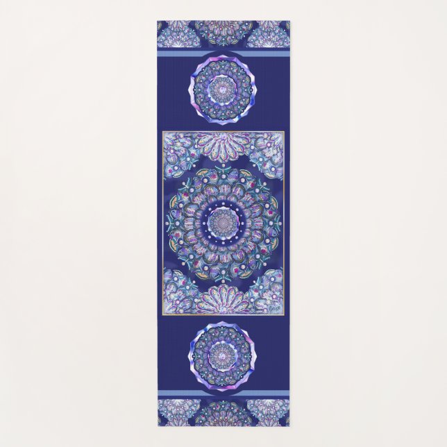 Blue Rosace Yogamatte (Vorderseite)