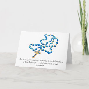 Blue Rosary First Holy Communion Card-John 6:54,55 Karte