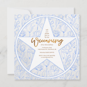Blue Rose Baby Boy Wiccaning Namensfeier Einladung